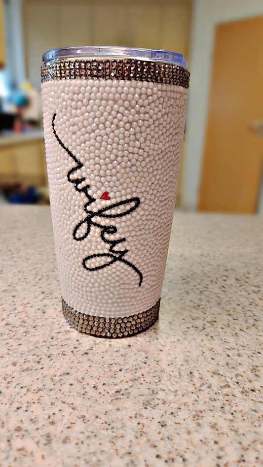 Blinged Out Wifey- White Crystal Tumbler