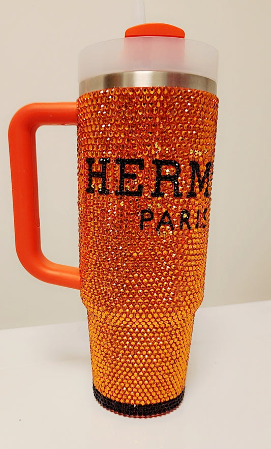 Crushed Citrus Luxe – 30oz Rhinestone Tumbler