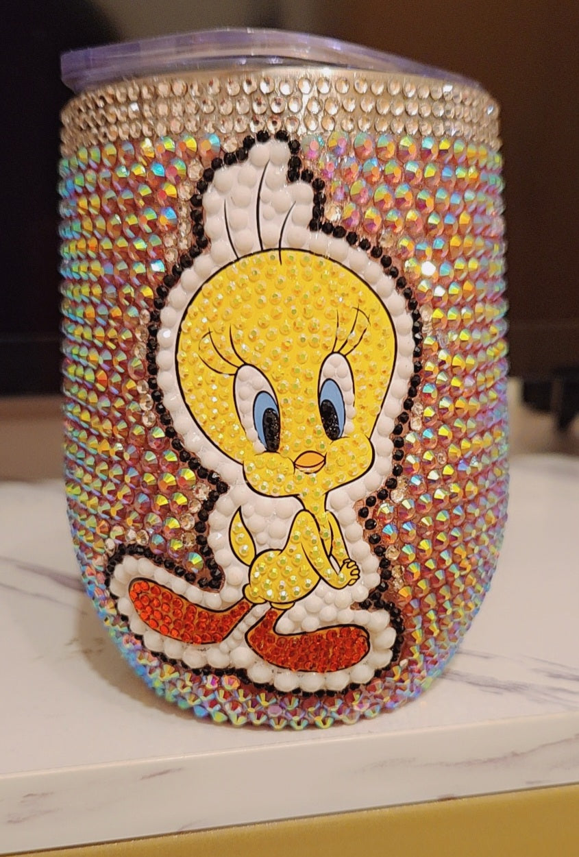 Tweet Tweet Bedazzled Wine Tumbler