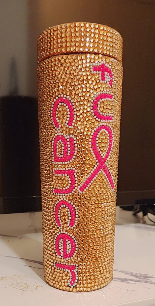 16 oz Full Bling “F Cancer” Tumbler