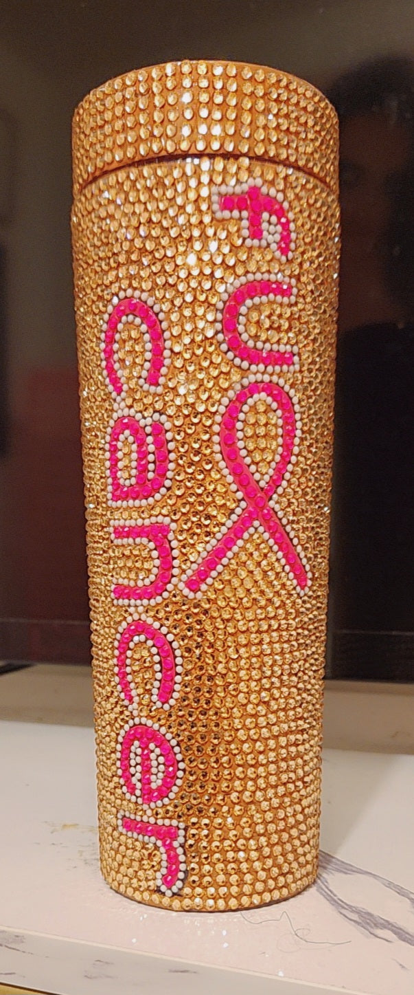 16 oz Full Bling “F Cancer” Tumbler